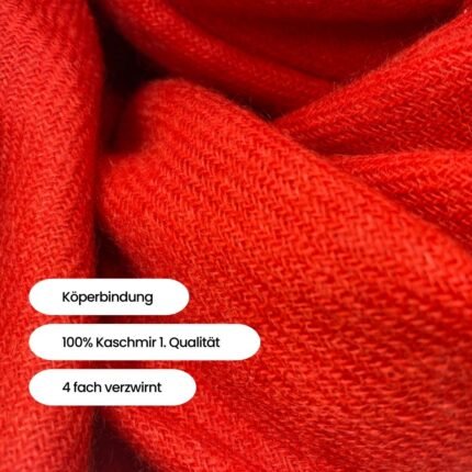 Dicker Winter Kaschmir Schal Rot von Carina Cashmere